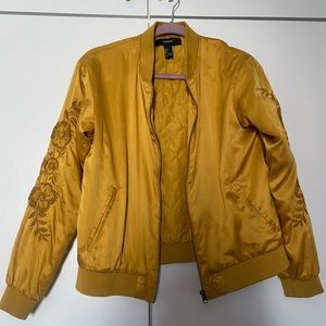 Mustard Embroidered Bomber